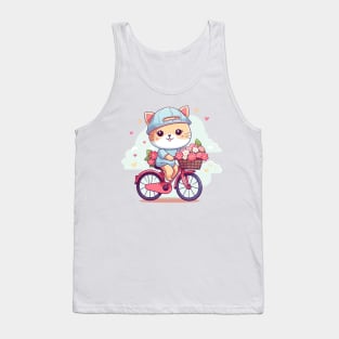 Cat riding bicycle Tank Top